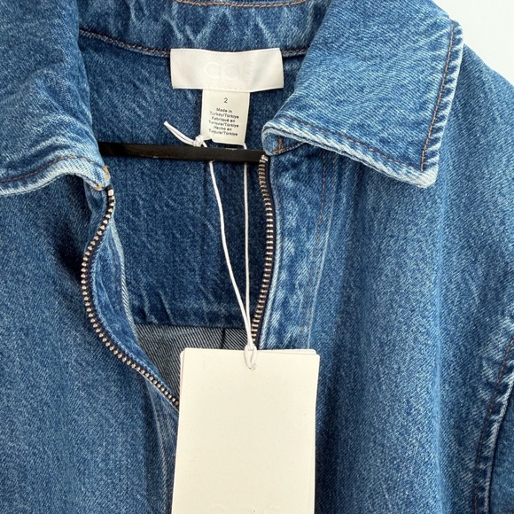 Cos Denim Half Zip Dress With Pockets In Blue - Picture 4 of 7